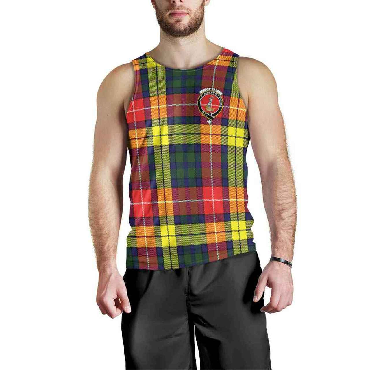 Dewar Tartan Crest Men Tank Top