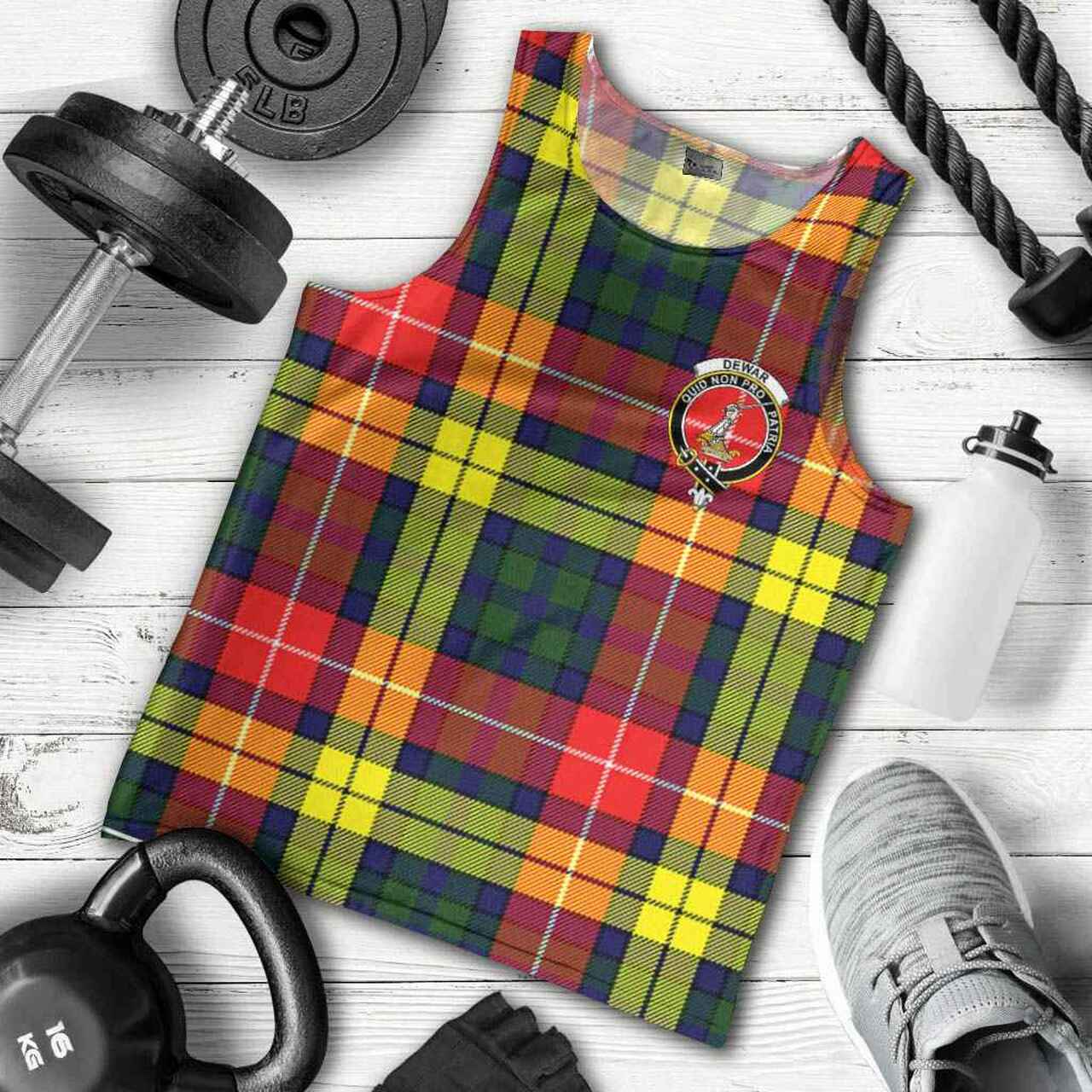 Dewar Tartan Crest Men Tank Top