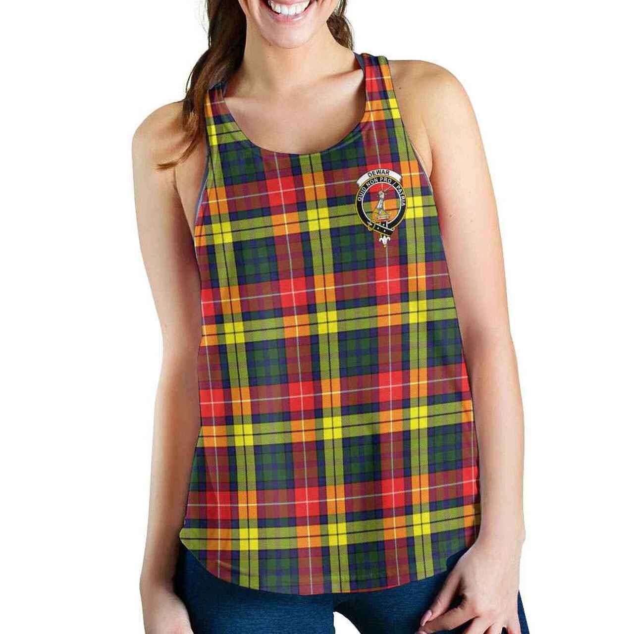 Dewar Tartan Crest Women Racerback Tank