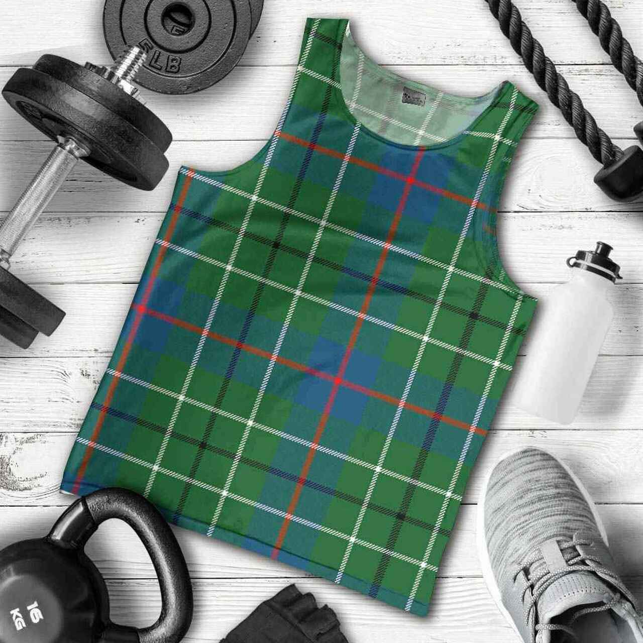 Duncan Ancient Tartan Plaid Men Tank Top