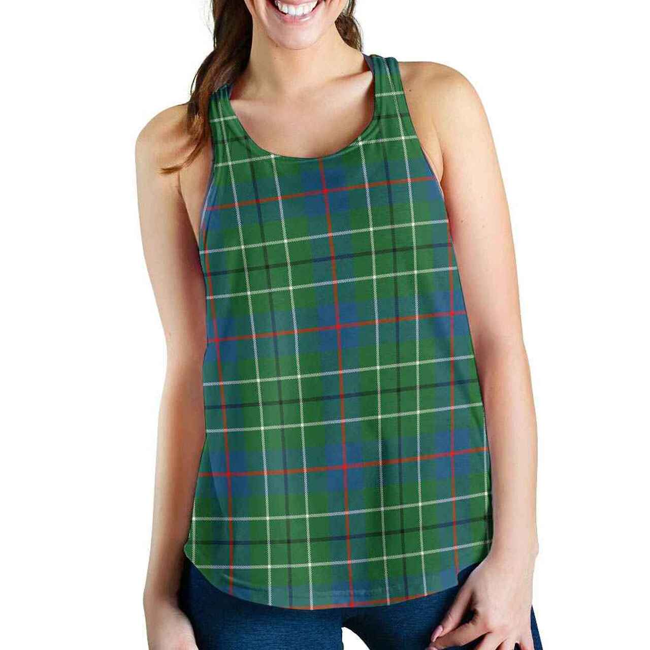 Duncan Ancient Tartan Plaid Women Racerback Tank