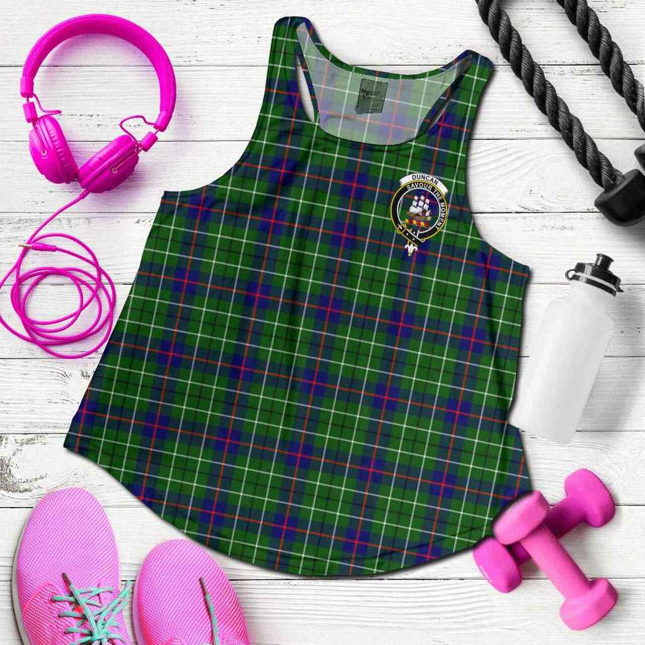 Duncan Tartan Crest Women Racerback Tank
