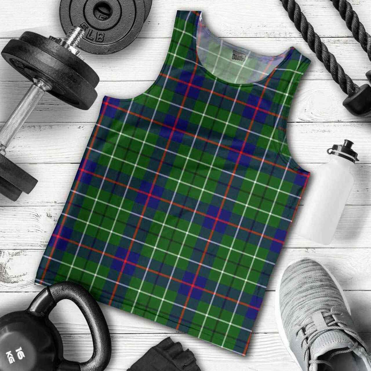 Duncan Modern Tartan Plaid Men Tank Top