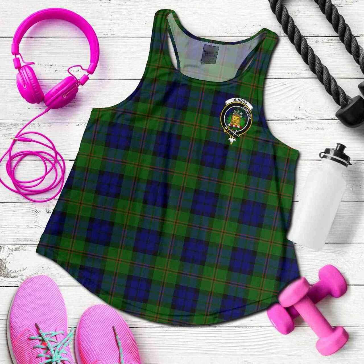Dundas Tartan Crest Women Racerback Tank