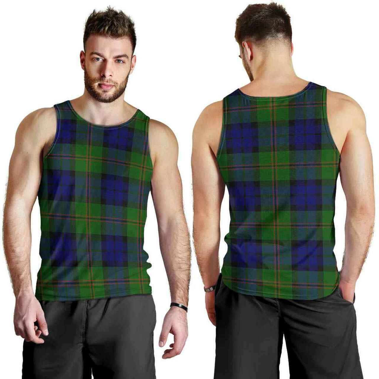 Dundas Modern Tartan Plaid Men Tank Top