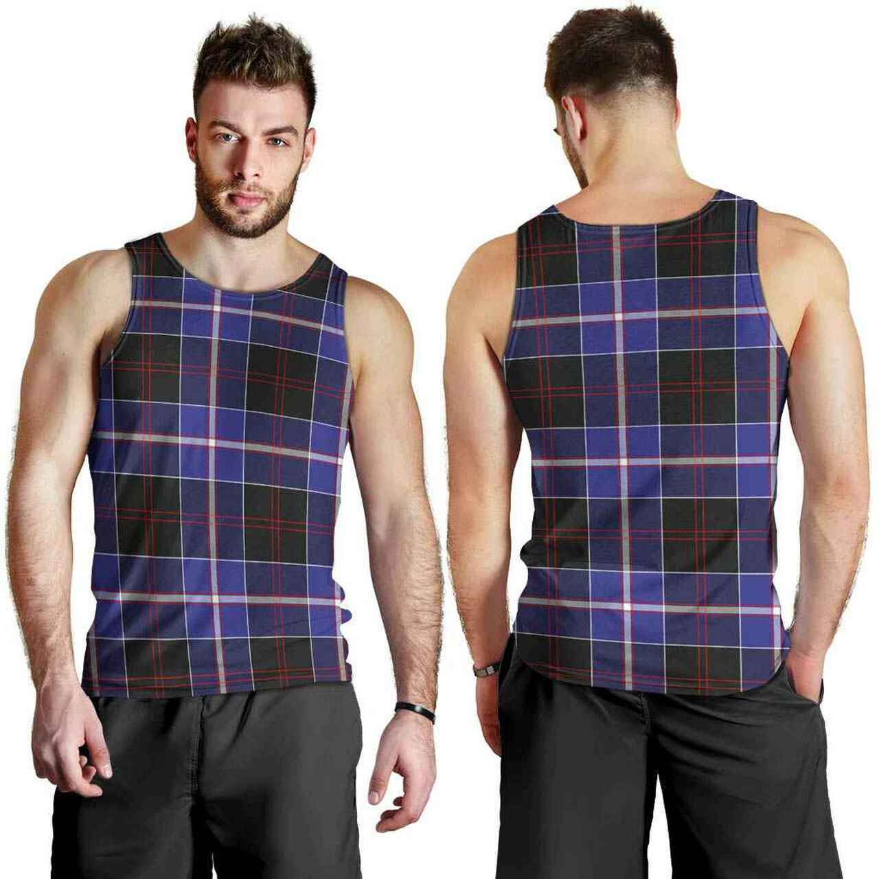 Dunlop Modern Tartan Plaid Men Tank Top