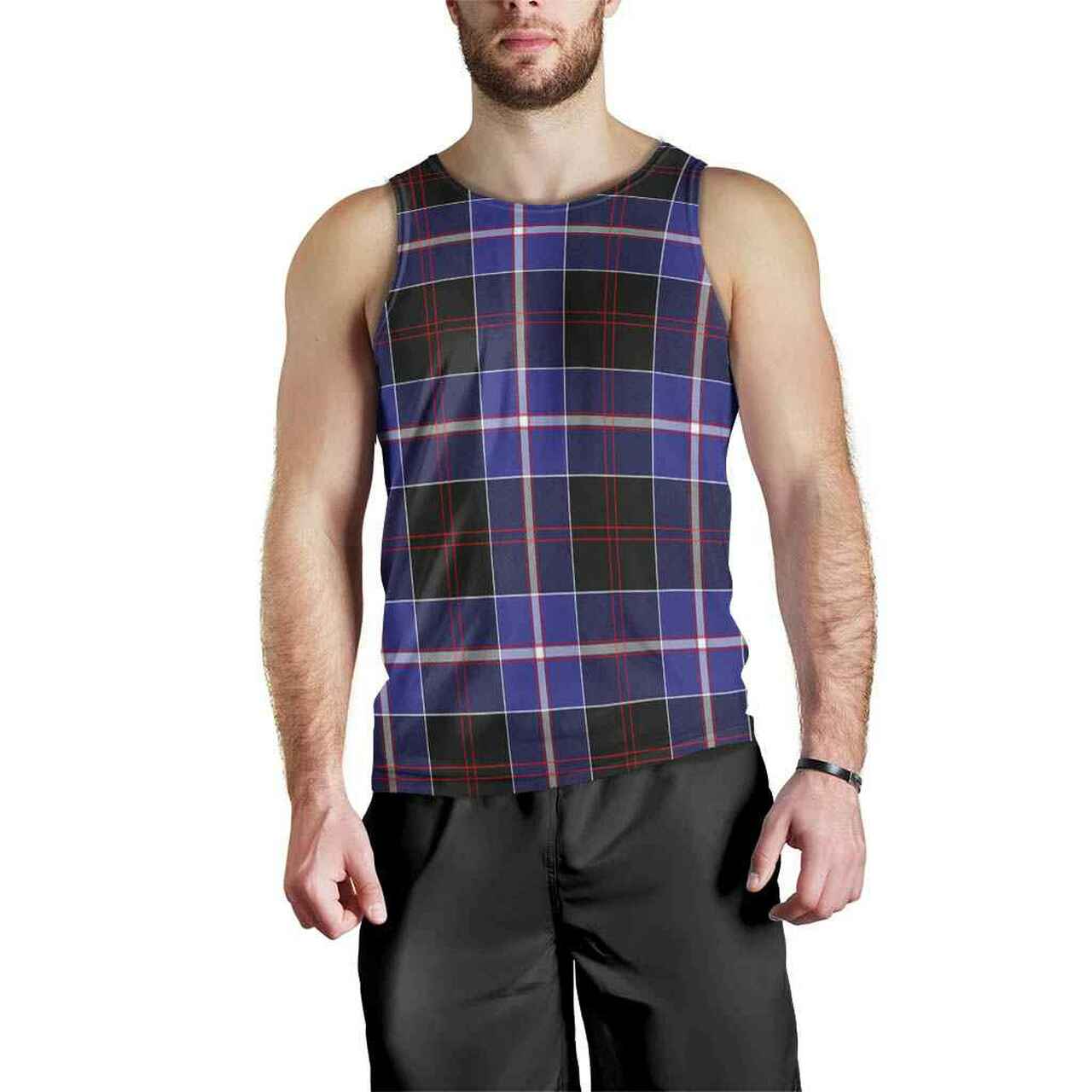 Dunlop Modern Tartan Plaid Men Tank Top