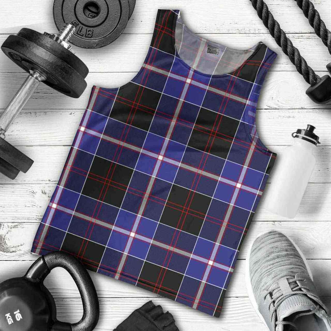 Dunlop Modern Tartan Plaid Men Tank Top