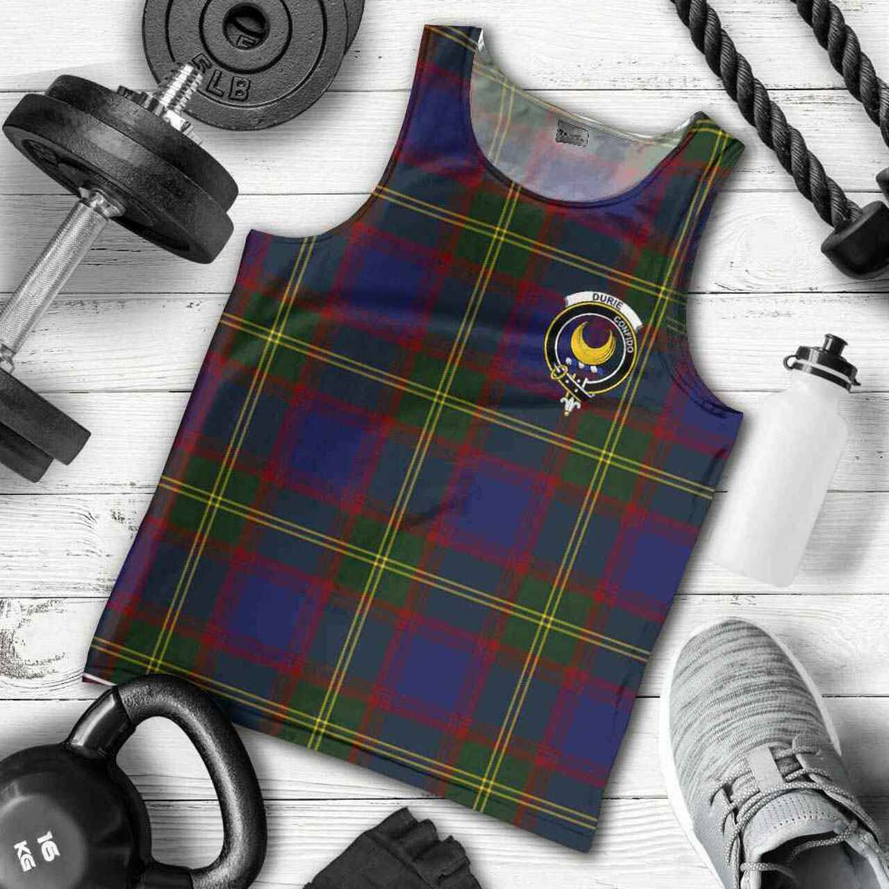 Durie Tartan Crest Men Tank Top