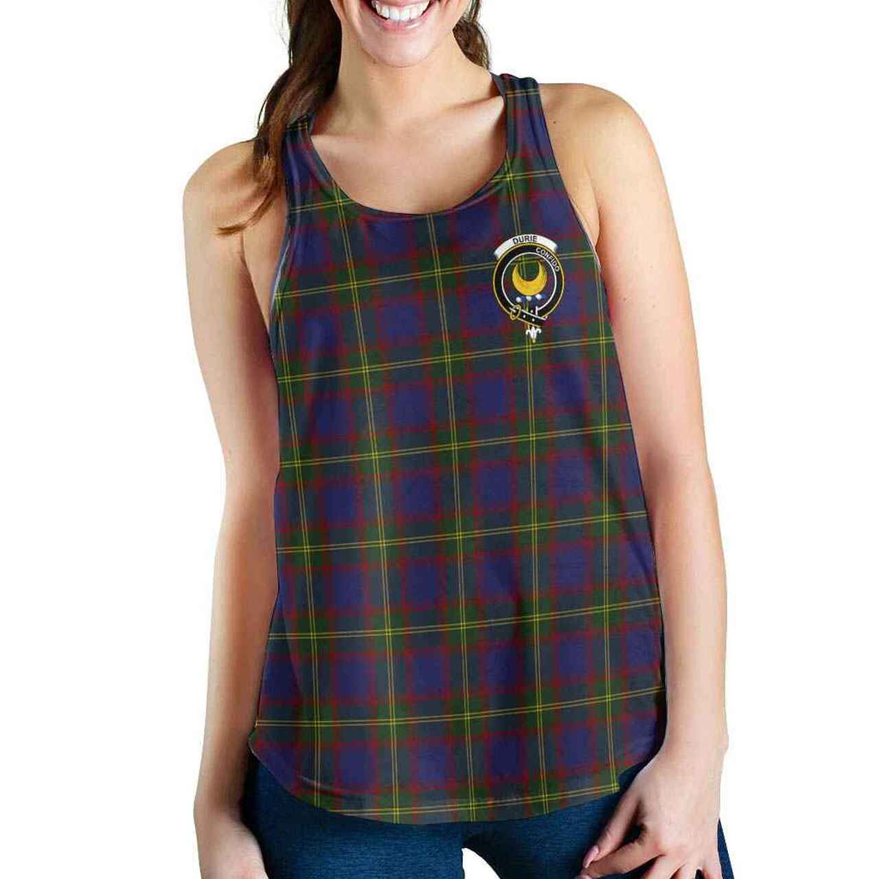 Durie Tartan Crest Women Racerback Tank