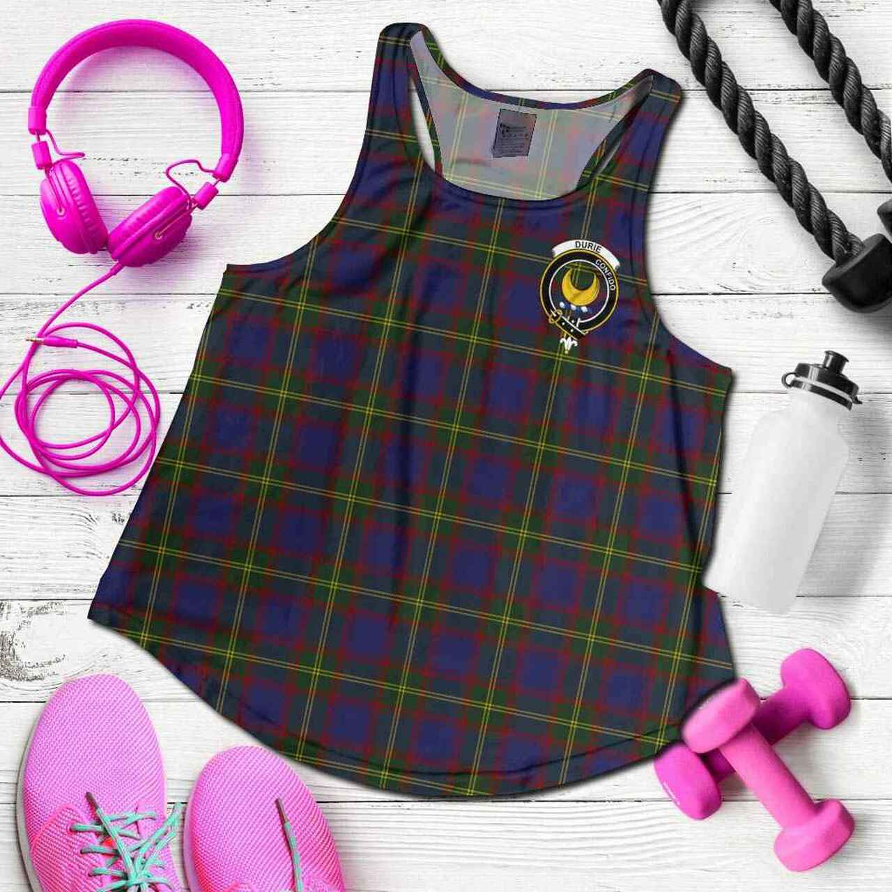 Durie Tartan Crest Women Racerback Tank