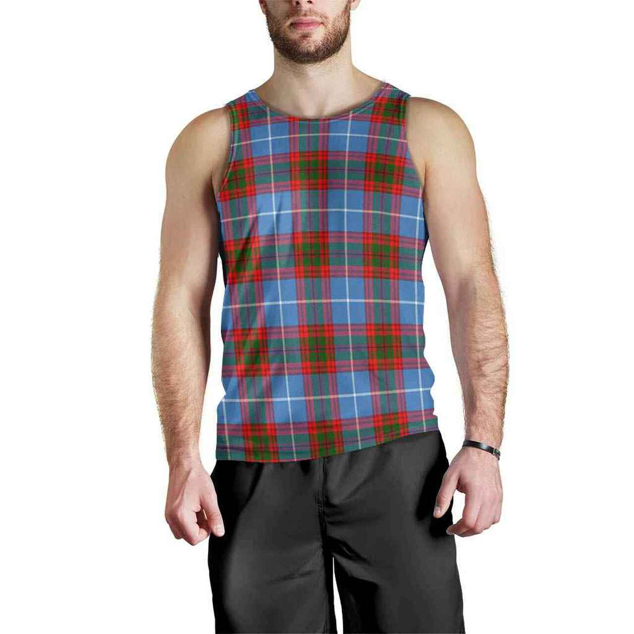 Edinburgh District Tartan Plaid Men Tank Top