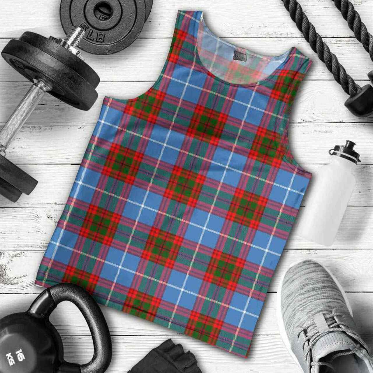 Edinburgh District Tartan Plaid Men Tank Top