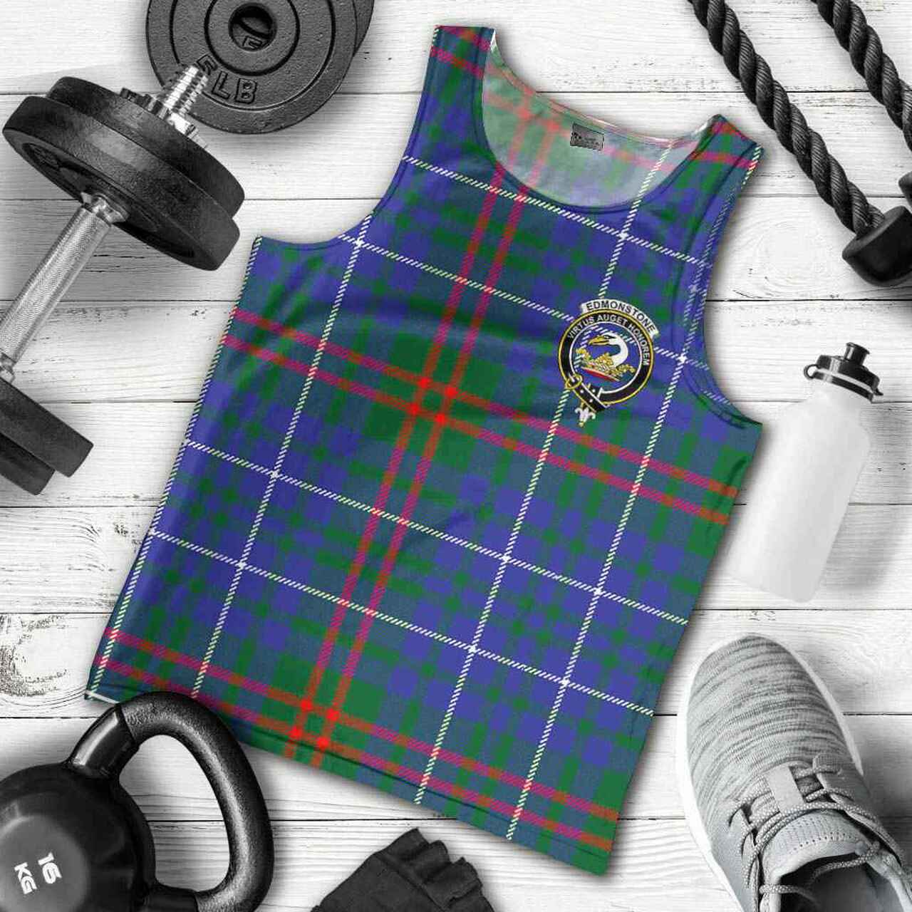 Edmonstone (of Duntreath) Tartan Crest Men Tank Top