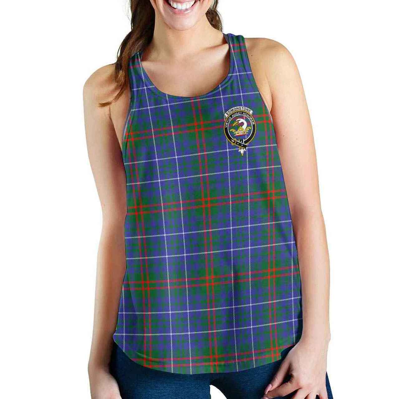 Edmonstone (of Duntreath) Tartan Crest Women Racerback Tank