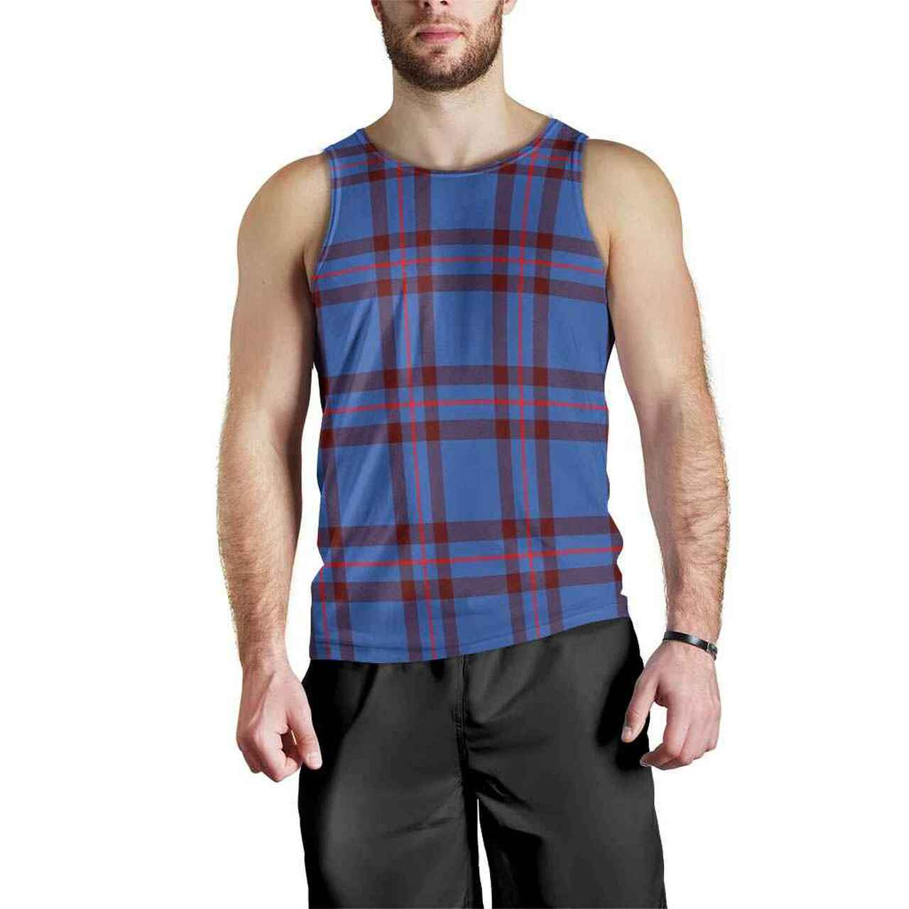 Elliot Modern Tartan Plaid Men Tank Top