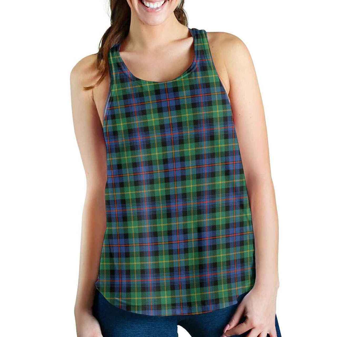 Farquharson Ancient Tartan Plaid Women Racerback Tank