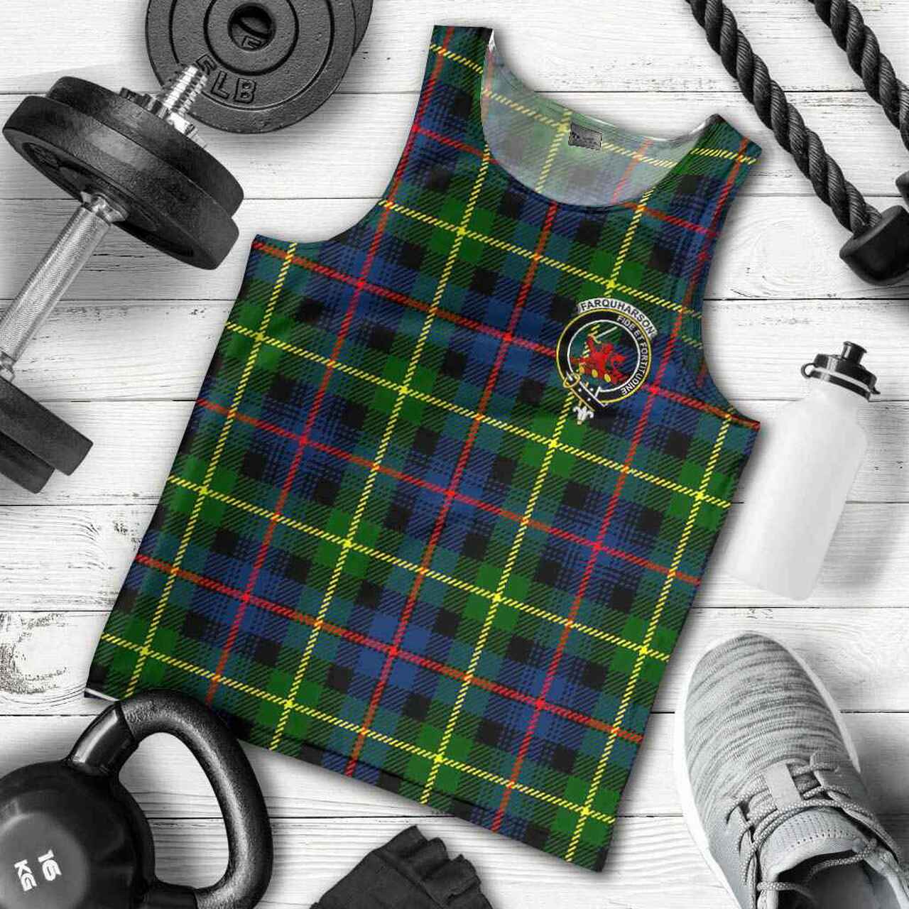 Farquharson Tartan Crest Men Tank Top