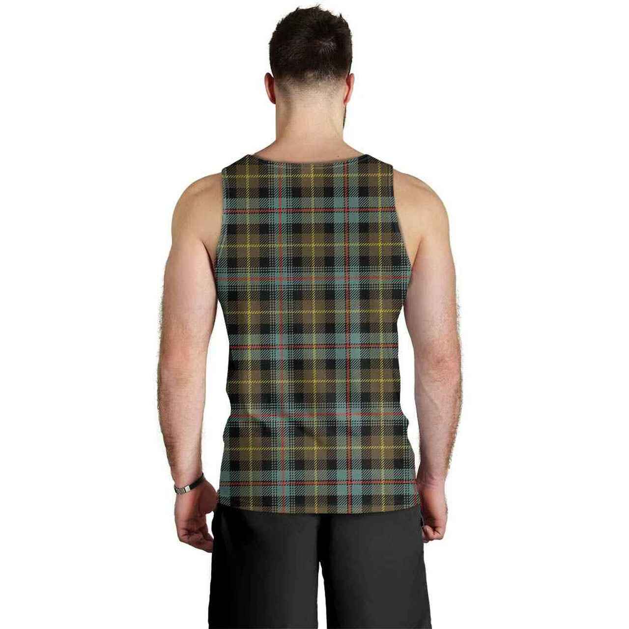 Farquharson Weathered Tartan Plaid Men Tank Top