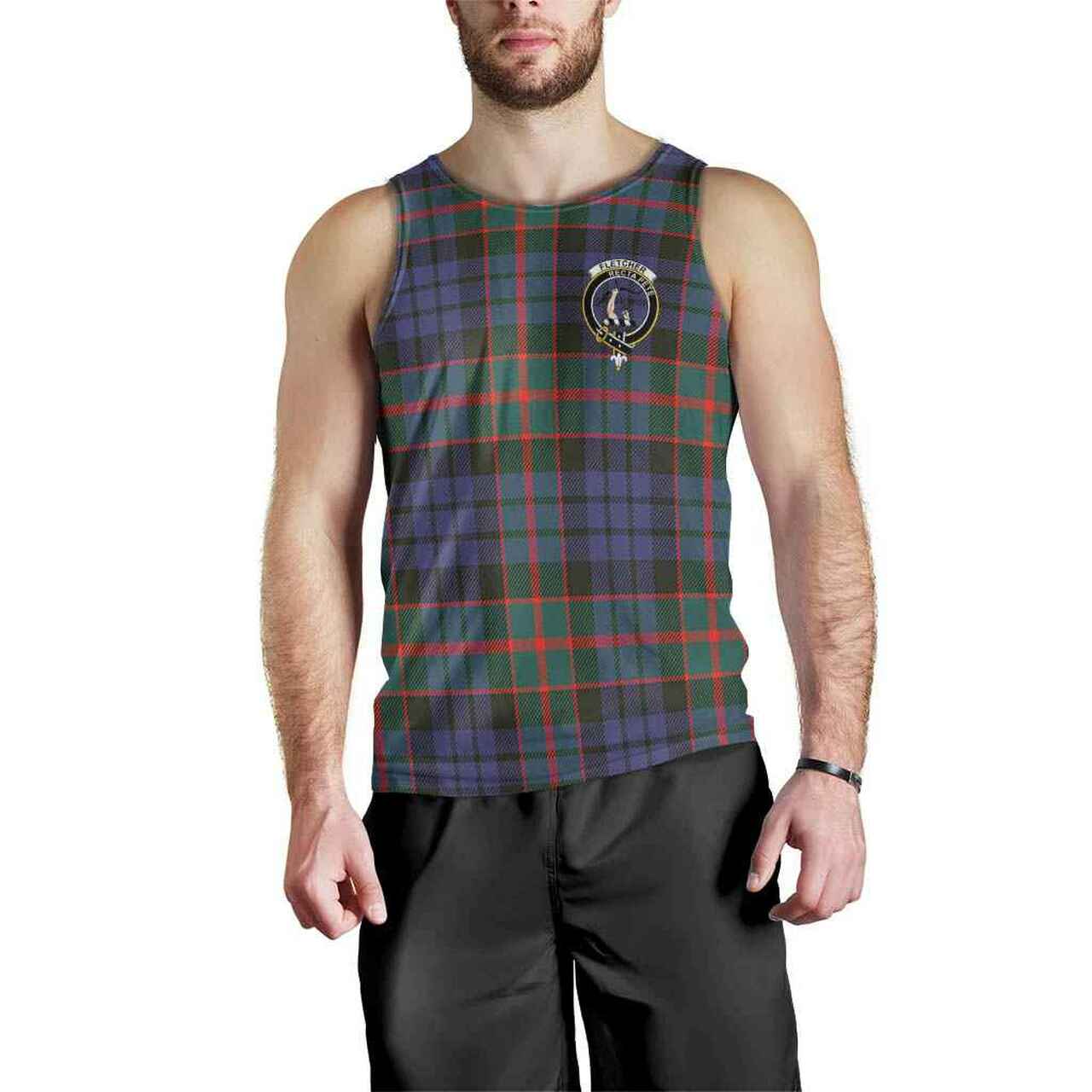 Fletcher Tartan Crest Men Tank Top