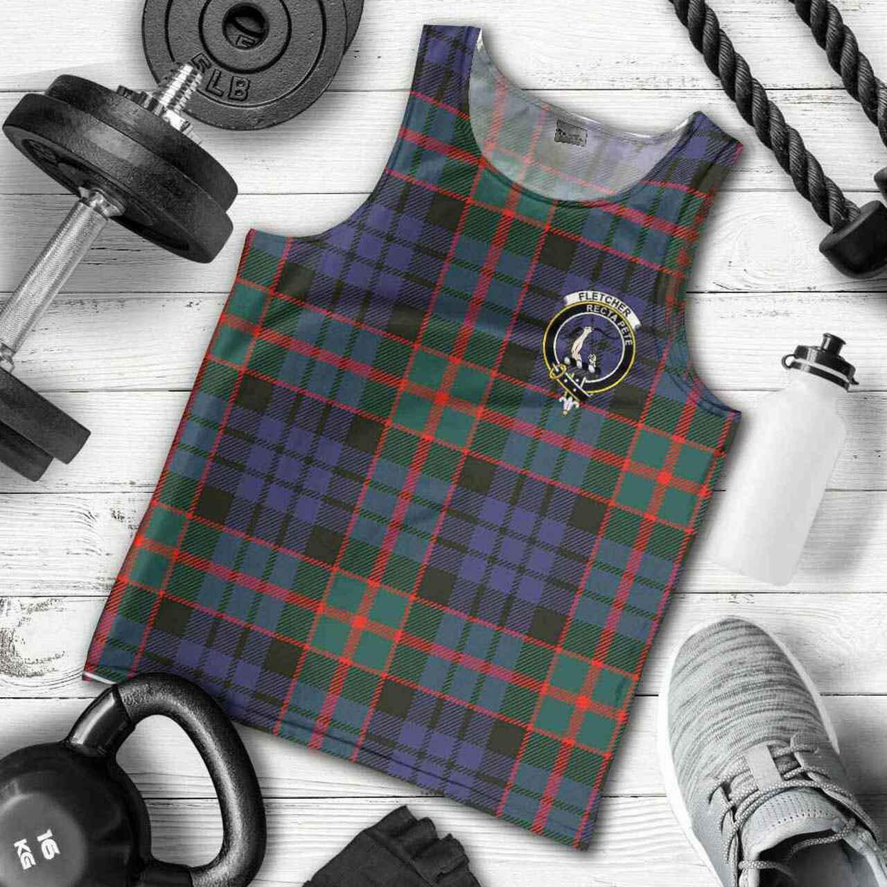 Fletcher Tartan Crest Men Tank Top