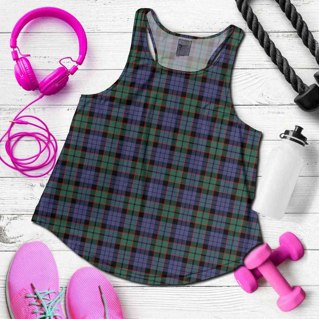 Fletcher Modern Tartan Plaid Women Racerback Tank