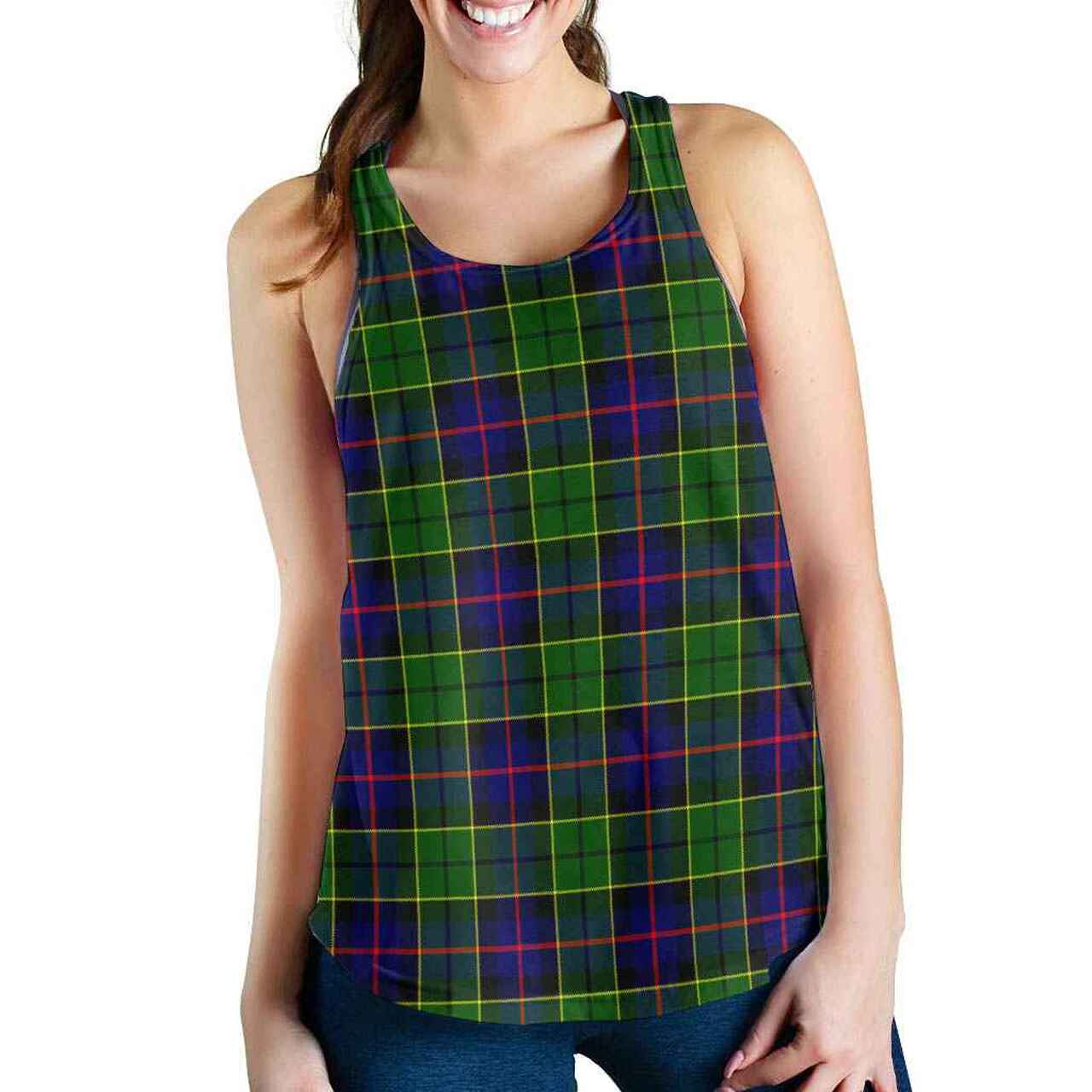 Forsyth Modern Tartan Plaid Women Racerback Tank