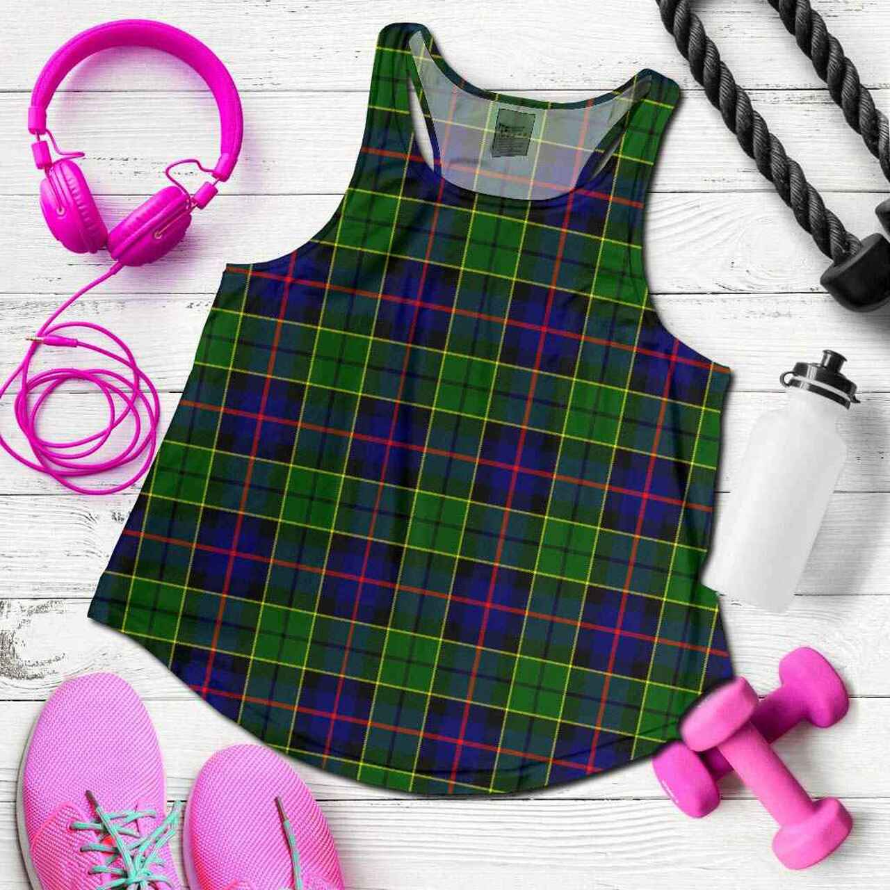 Forsyth Modern Tartan Plaid Women Racerback Tank