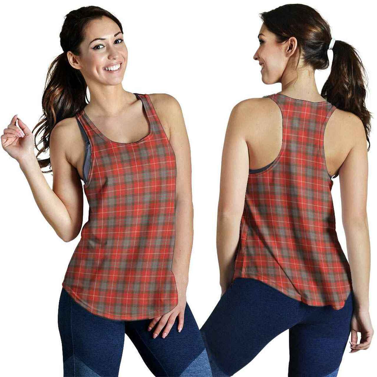 Fraser Weathered Tartan Plaid Women Racerback Tank