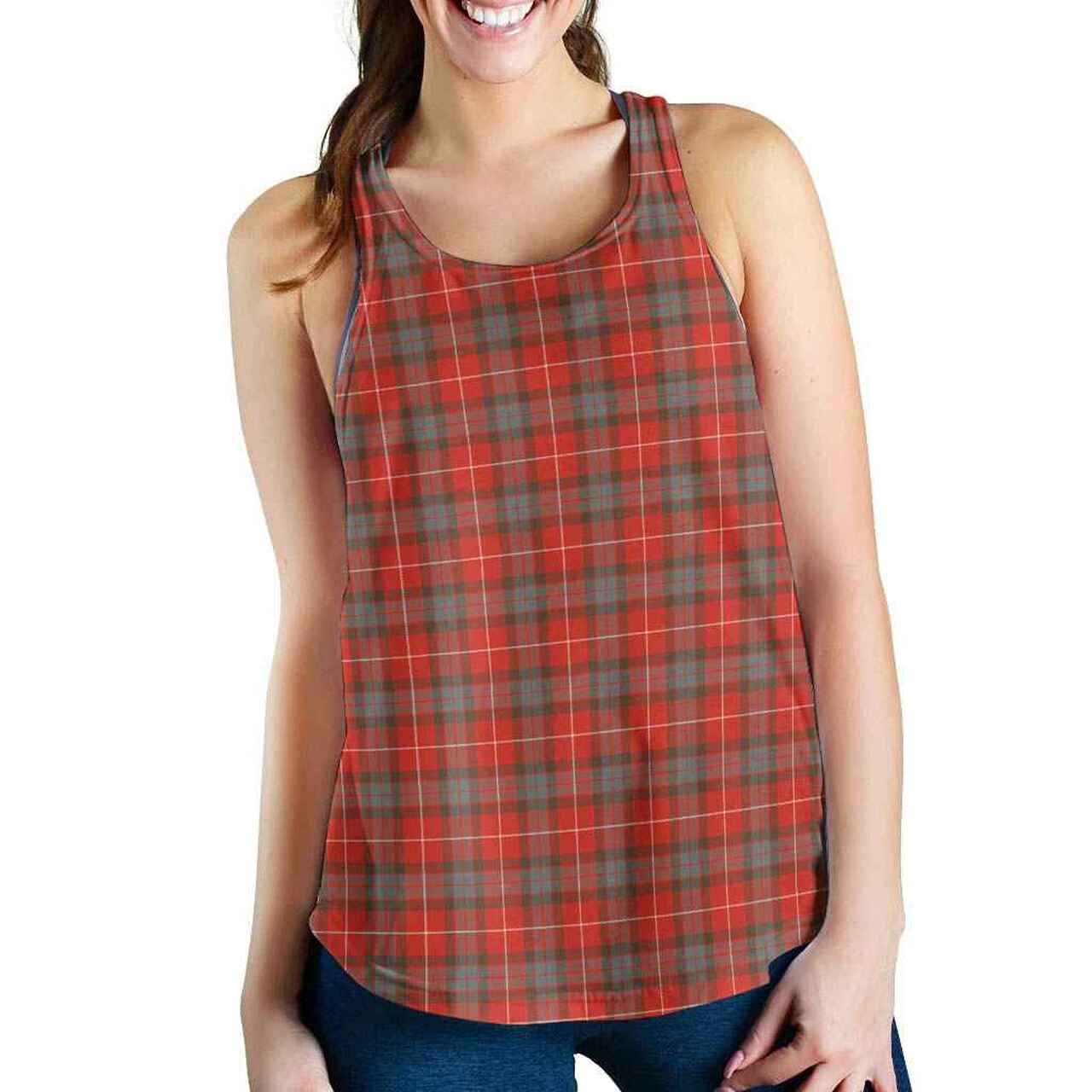 Fraser Weathered Tartan Plaid Women Racerback Tank