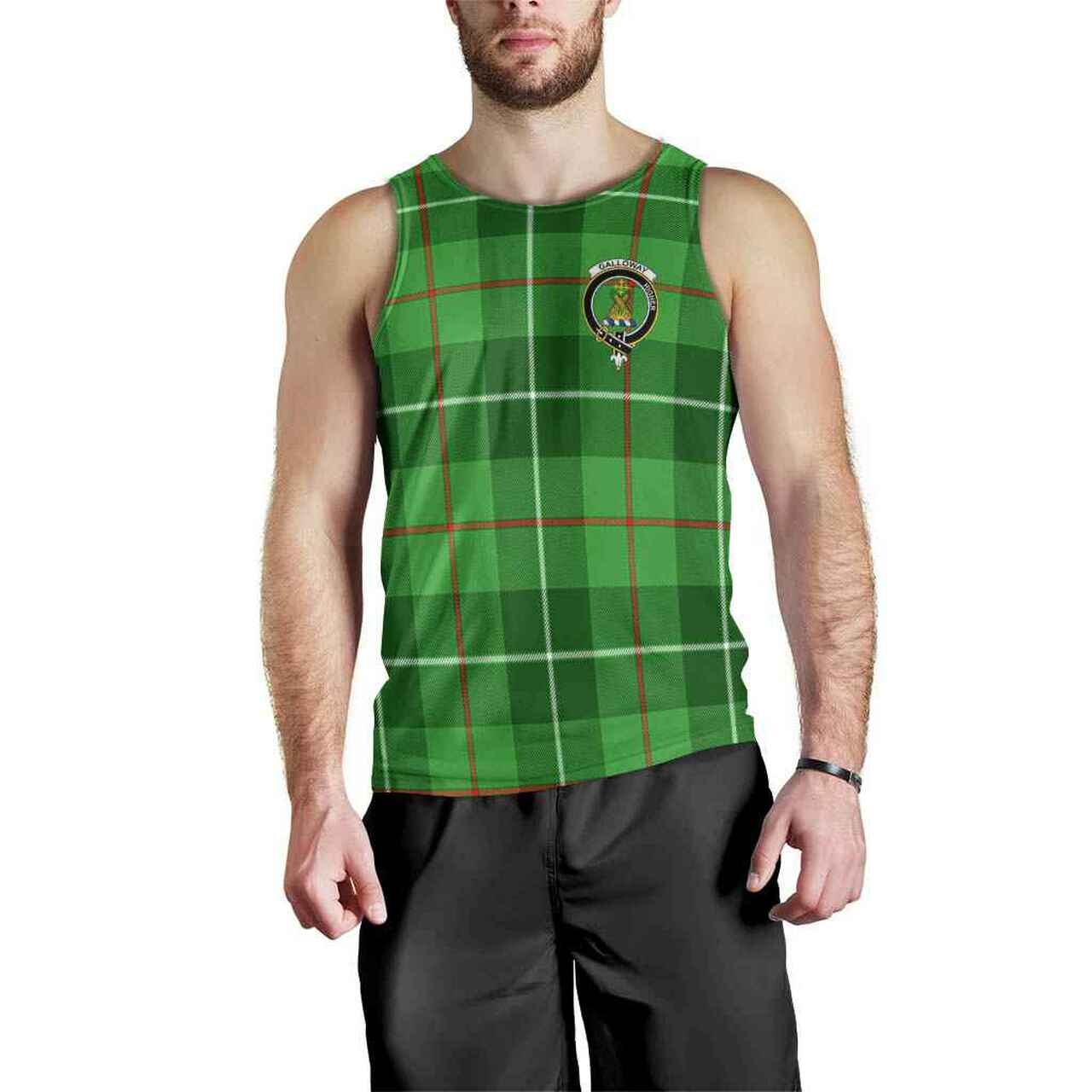 Galloway Tartan Crest Men Tank Top