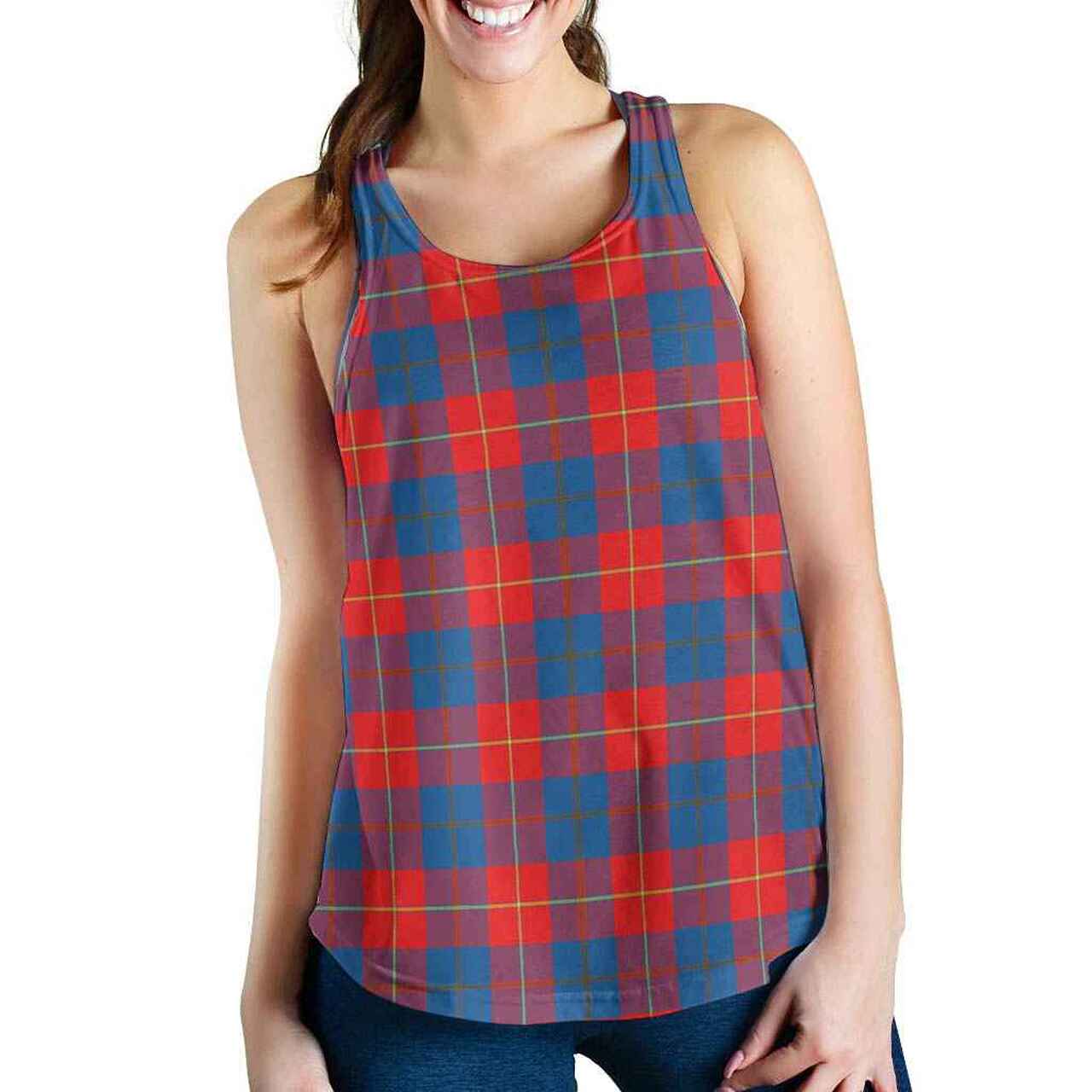 Galloway Red Tartan Plaid Women Racerback Tank