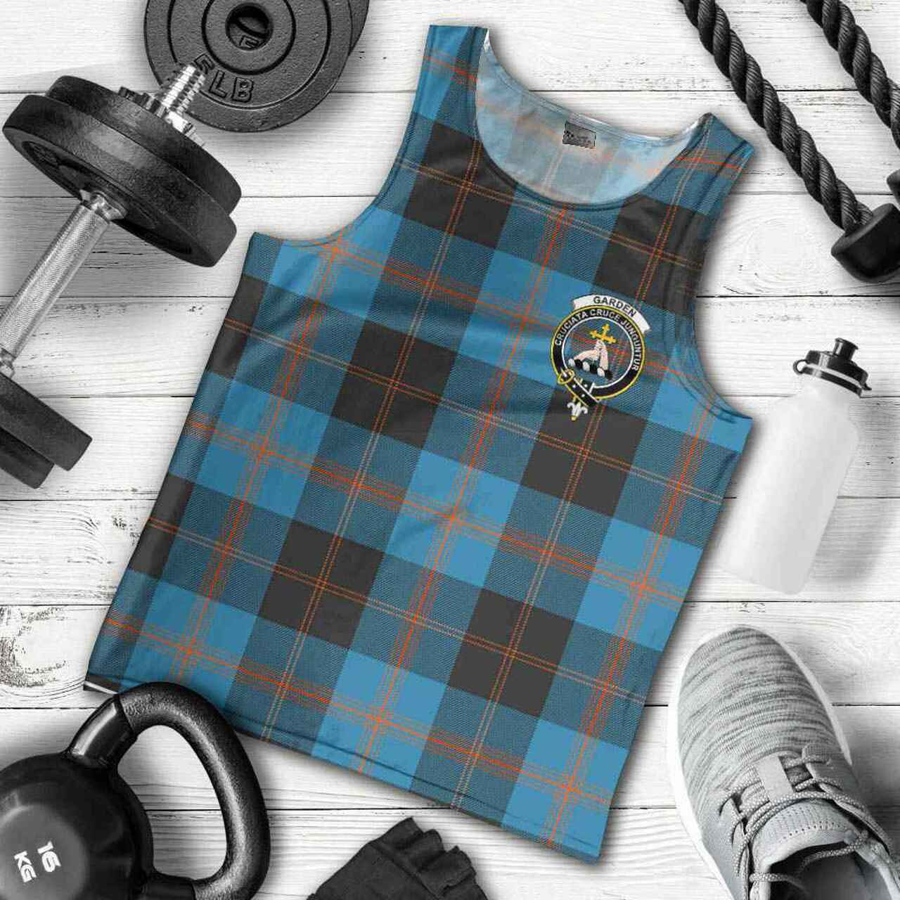 Garden Tartan Crest Men Tank Top