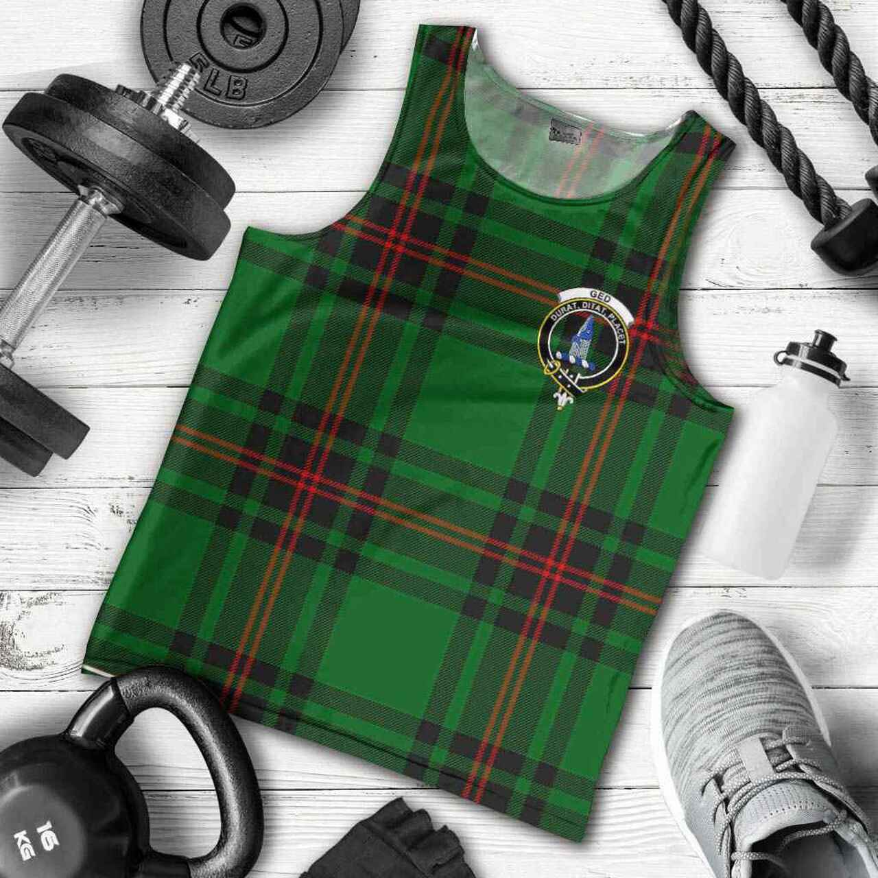 Ged Tartan Crest Men Tank Top