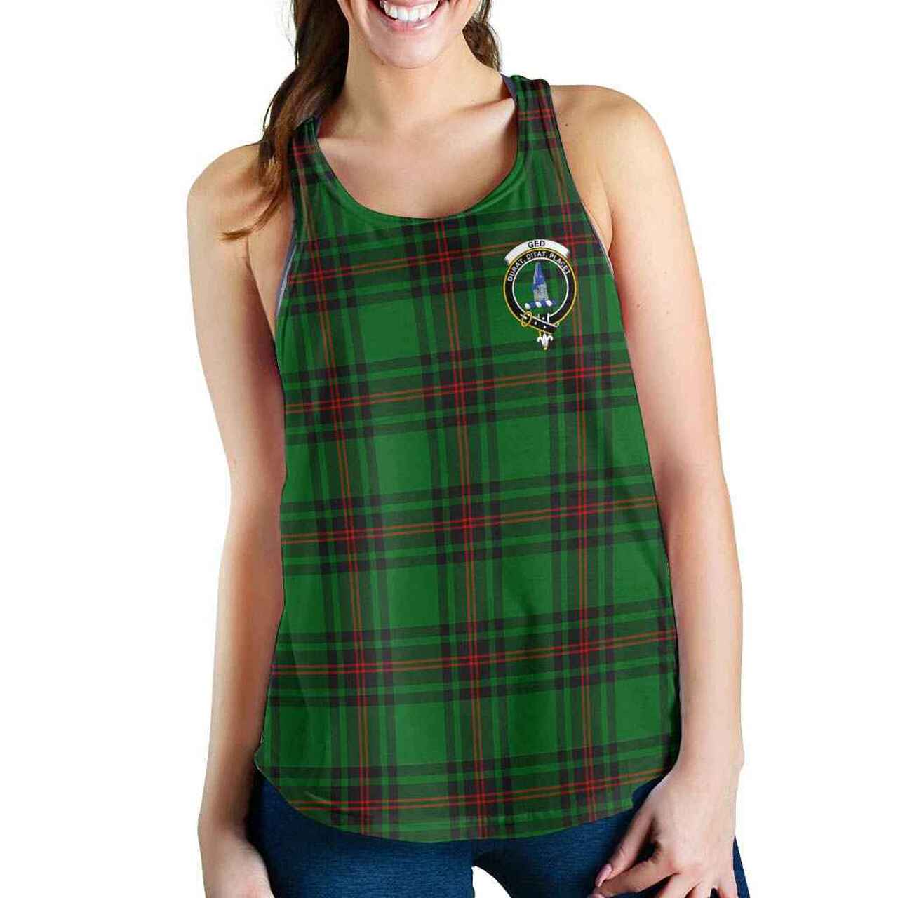 Ged Tartan Crest Women Racerback Tank