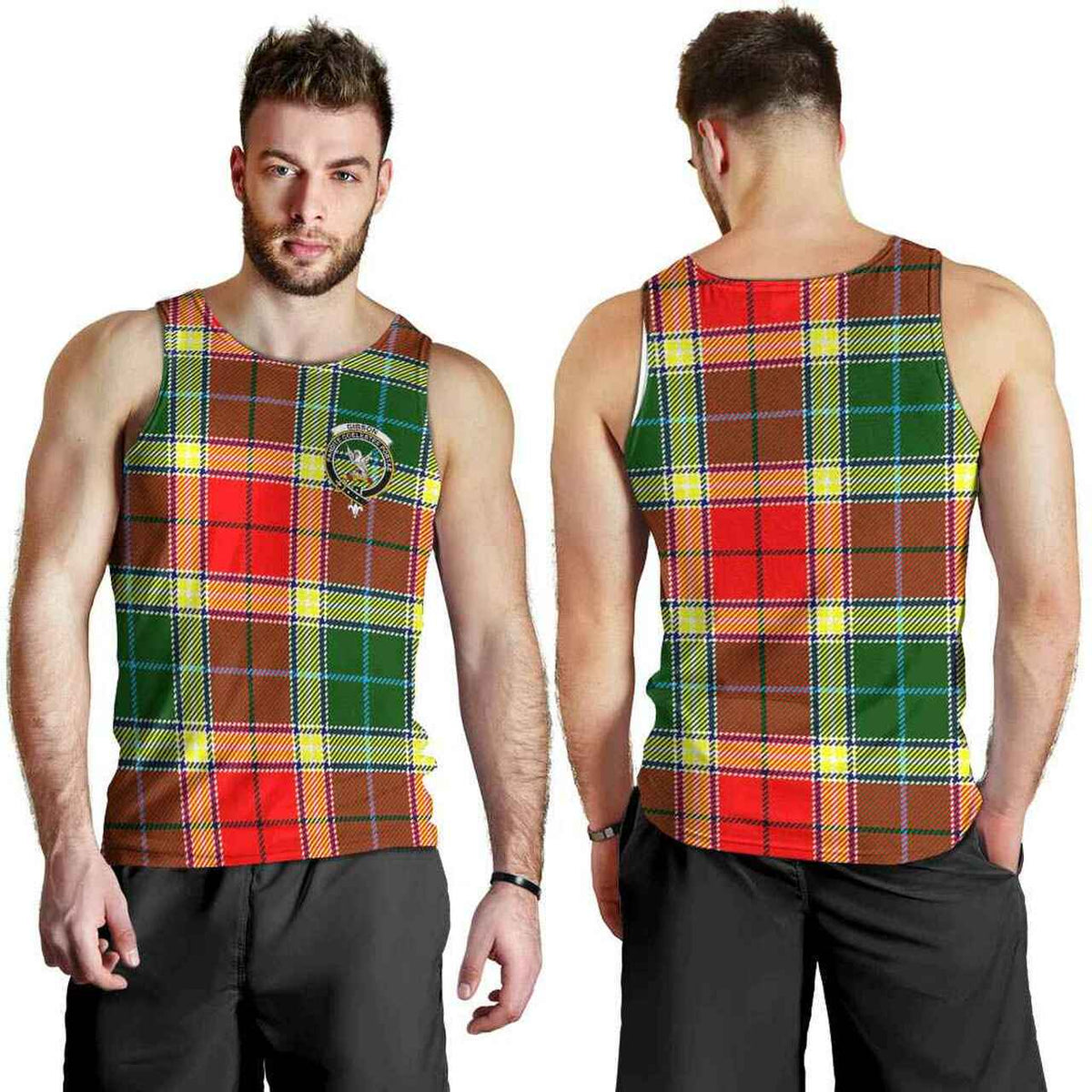 Gibson Tartan Crest Men Tank Top