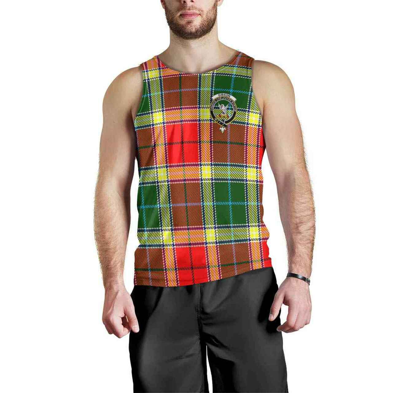 Gibson Tartan Crest Men Tank Top