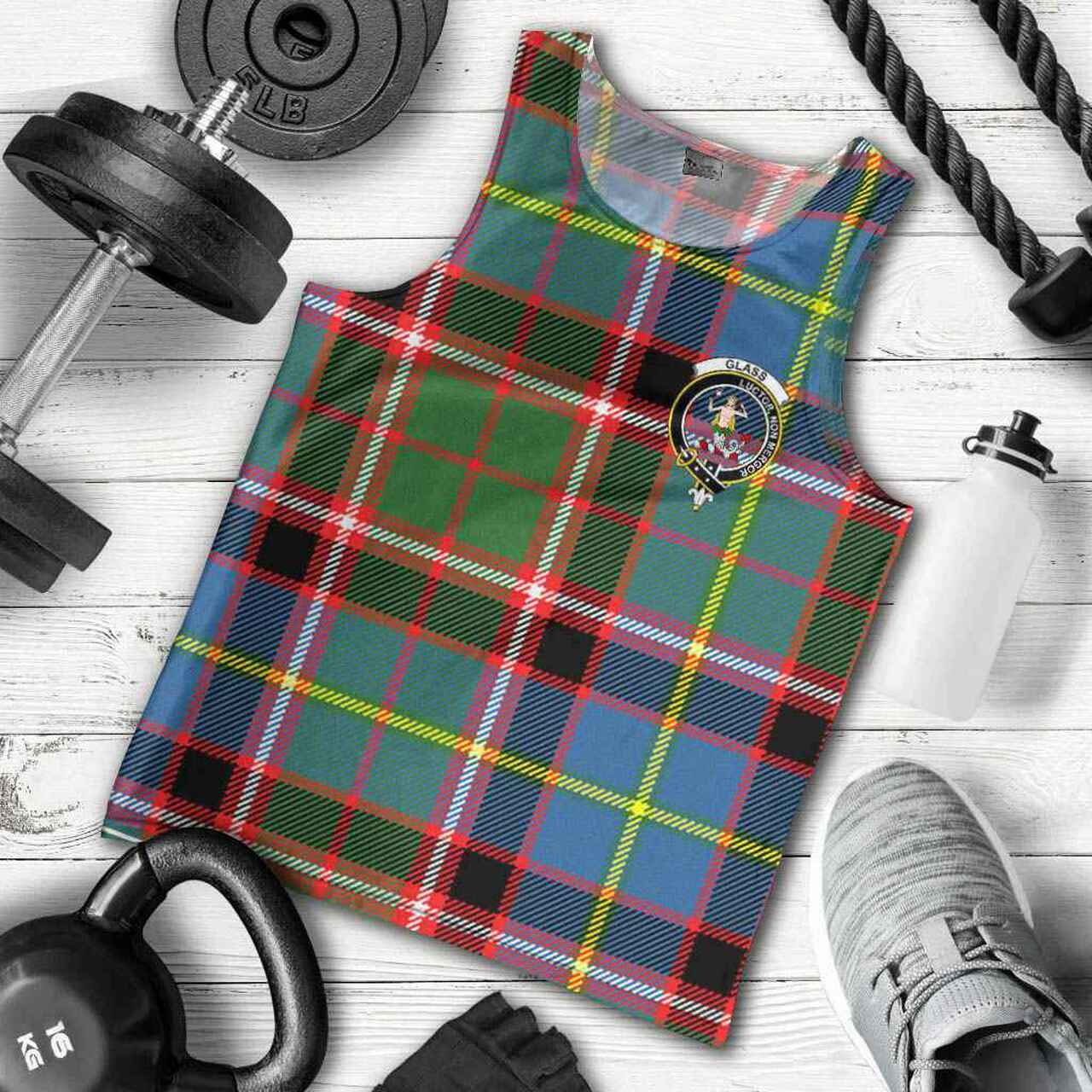 Glass Tartan Crest Men Tank Top