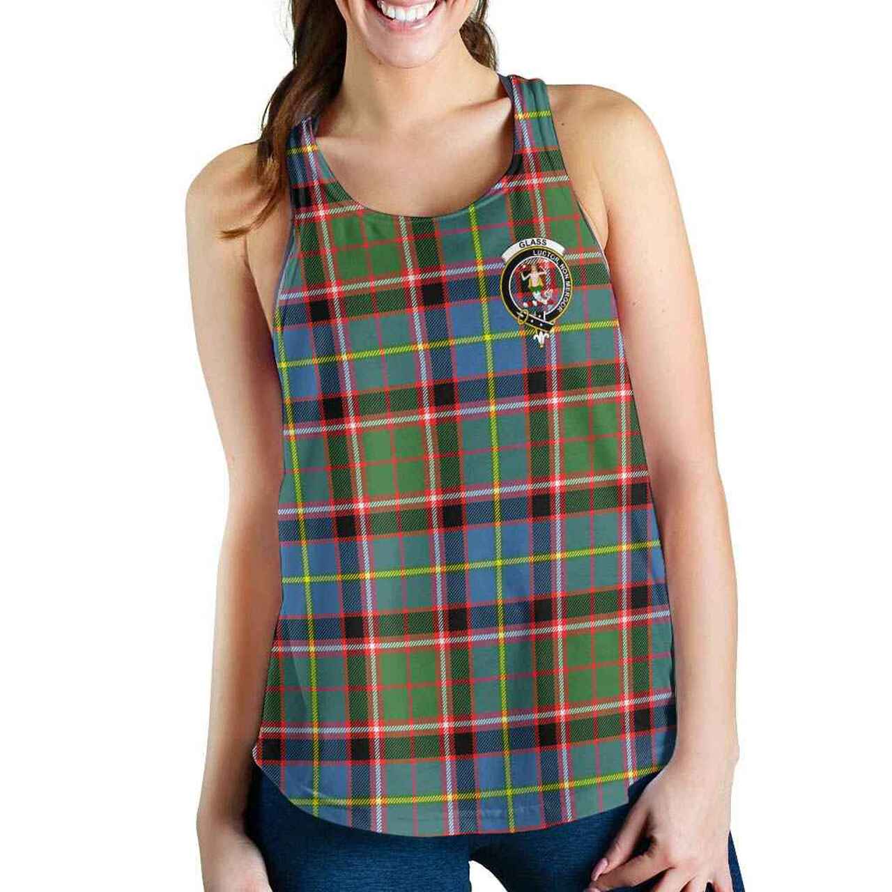 Glass Tartan Crest Women Racerback Tank