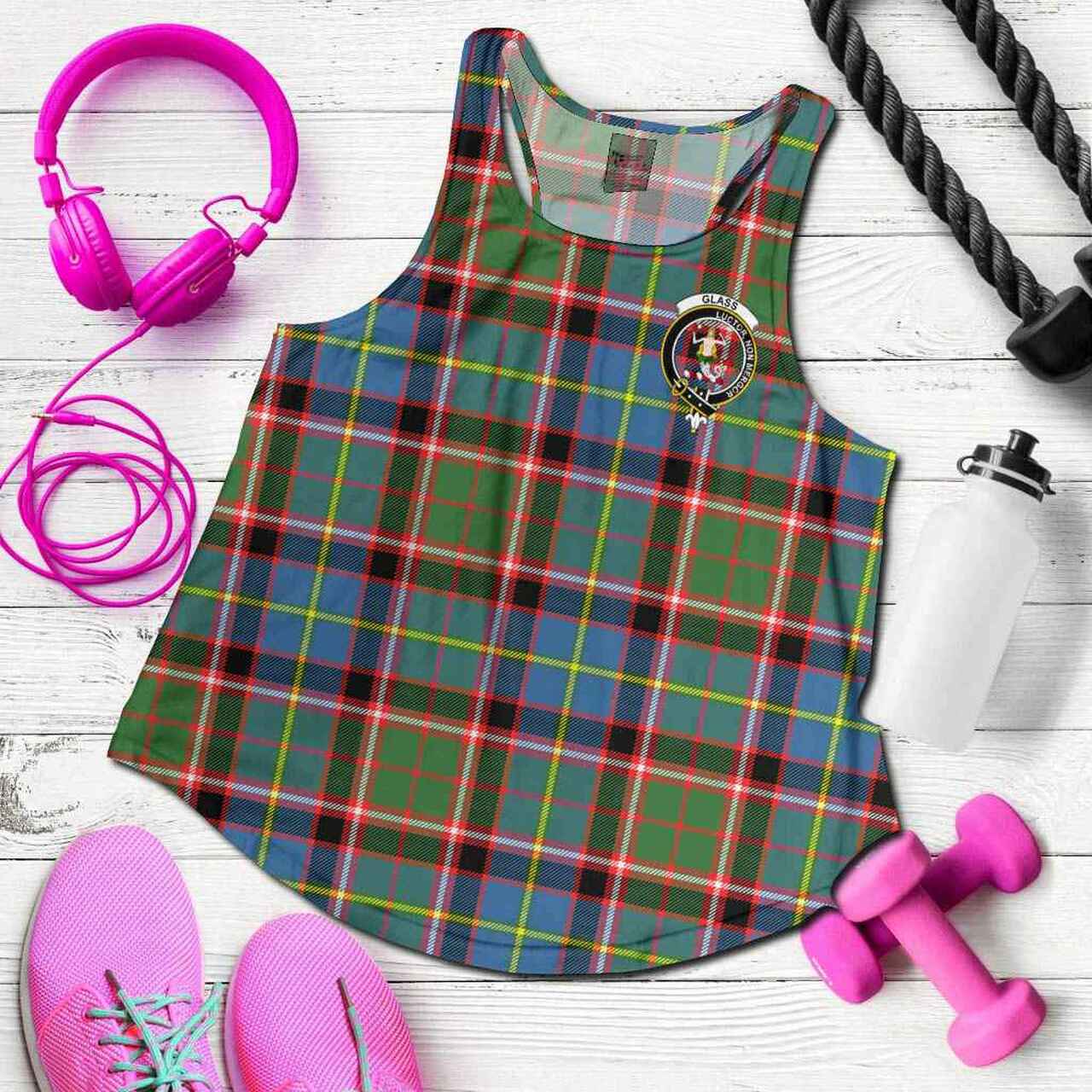 Glass Tartan Crest Women Racerback Tank