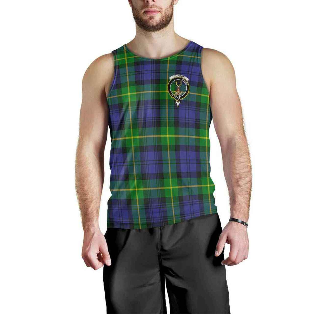 Gordon Tartan Crest Men Tank Top