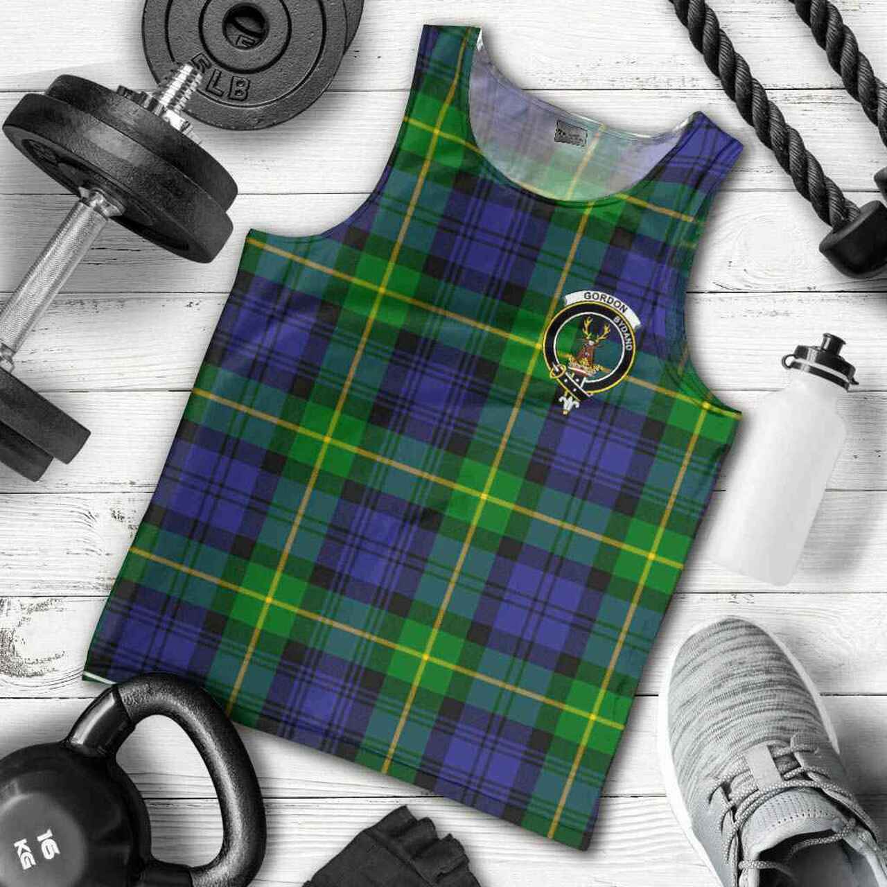 Gordon Tartan Crest Men Tank Top