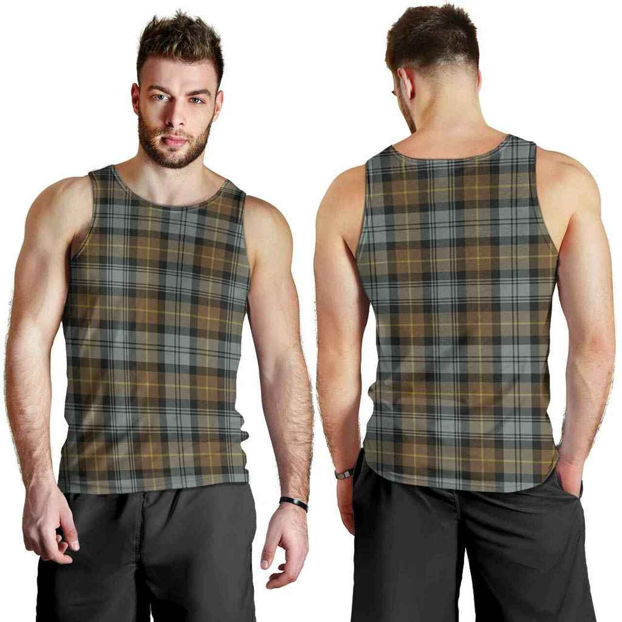 Gordon Weathered Tartan Plaid Men Tank Top