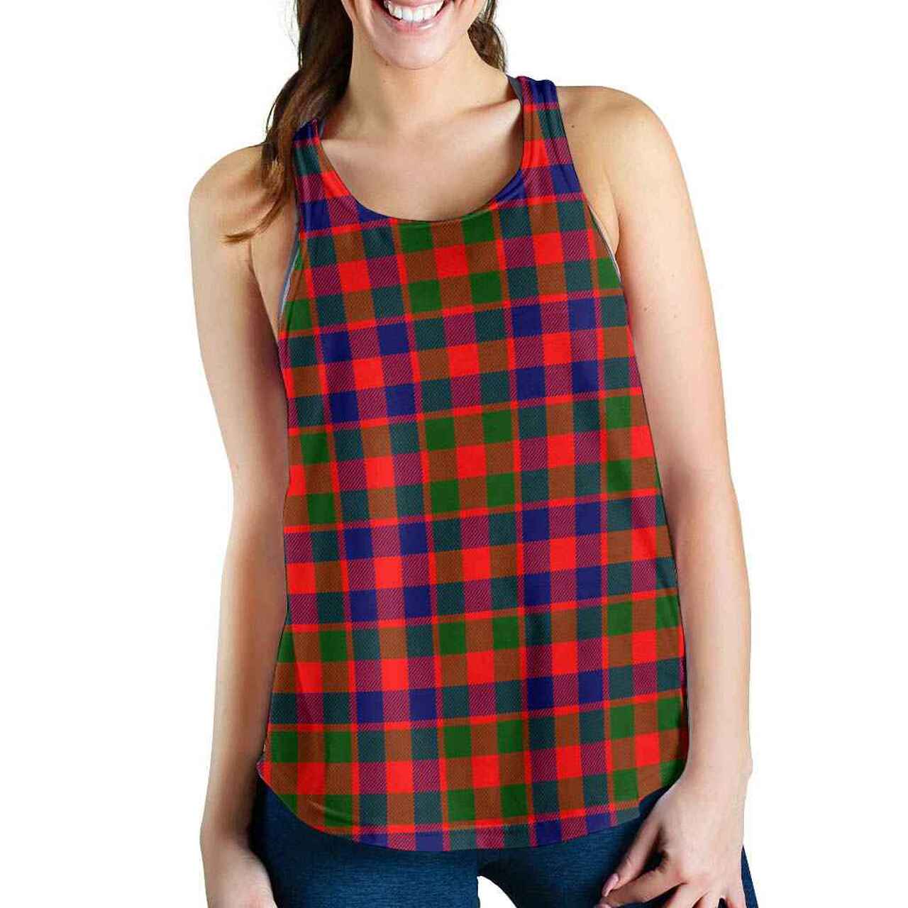 Gow Modern Tartan Plaid Women Racerback Tank