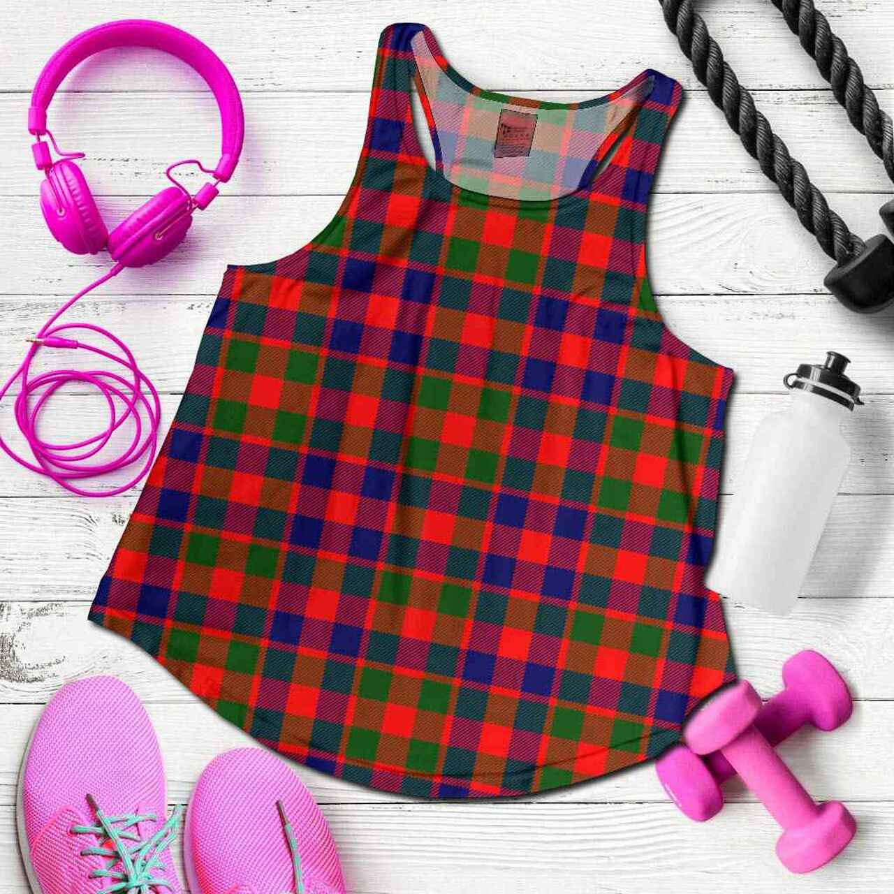 Gow Modern Tartan Plaid Women Racerback Tank