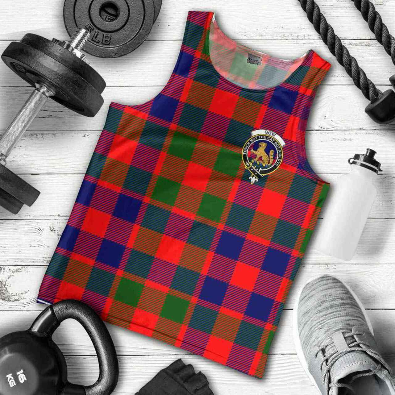 Gow (or McGouan) Tartan Crest Men Tank Top