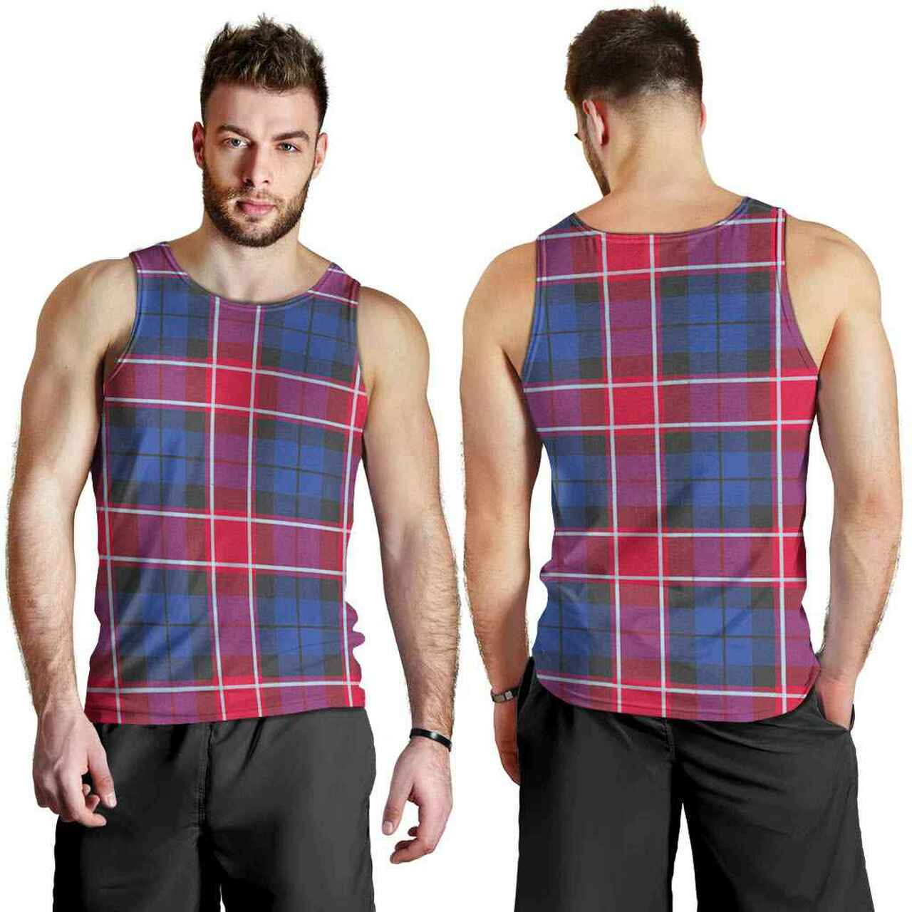 Graham of Menteith Red Tartan Plaid Men Tank Top