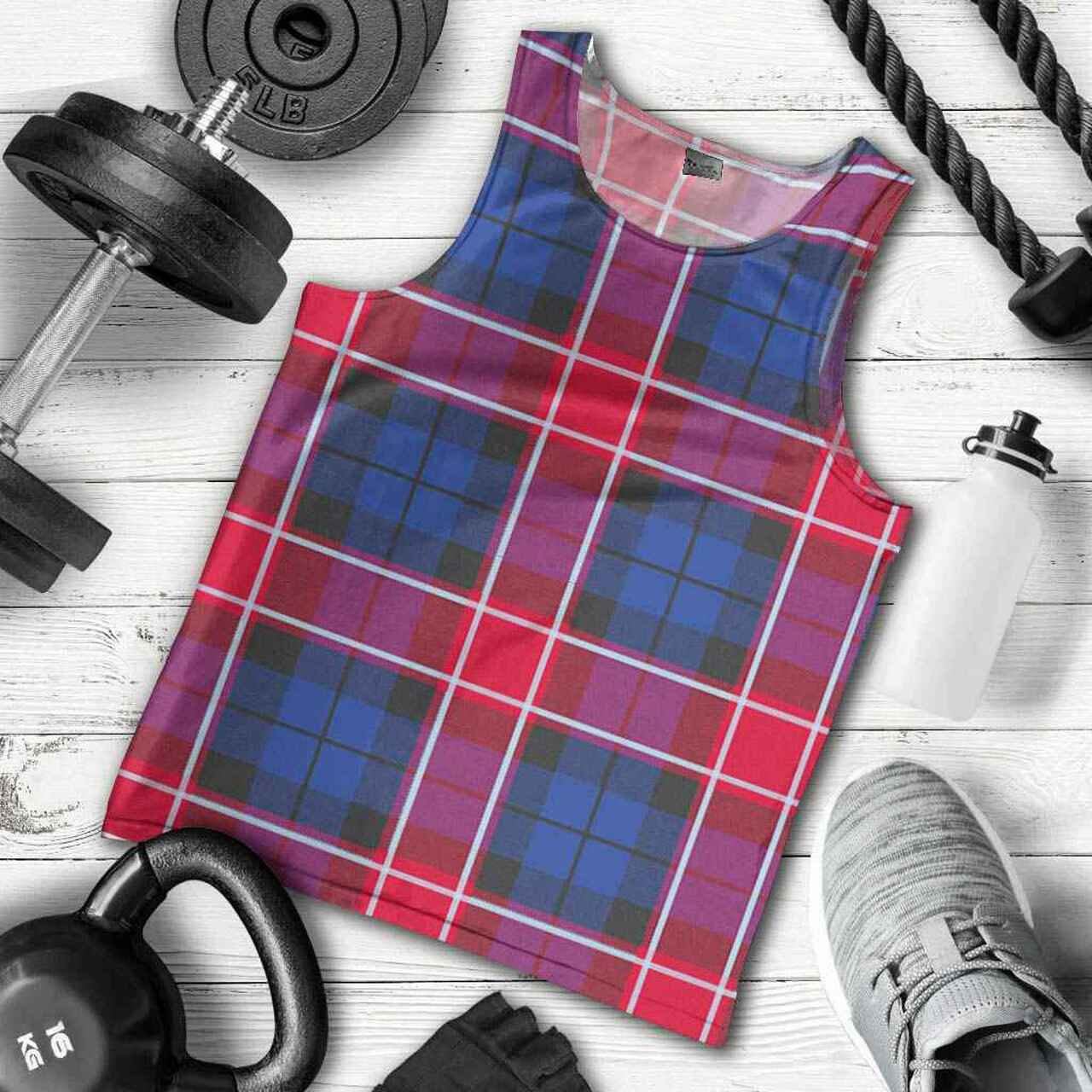 Graham of Menteith Red Tartan Plaid Men Tank Top