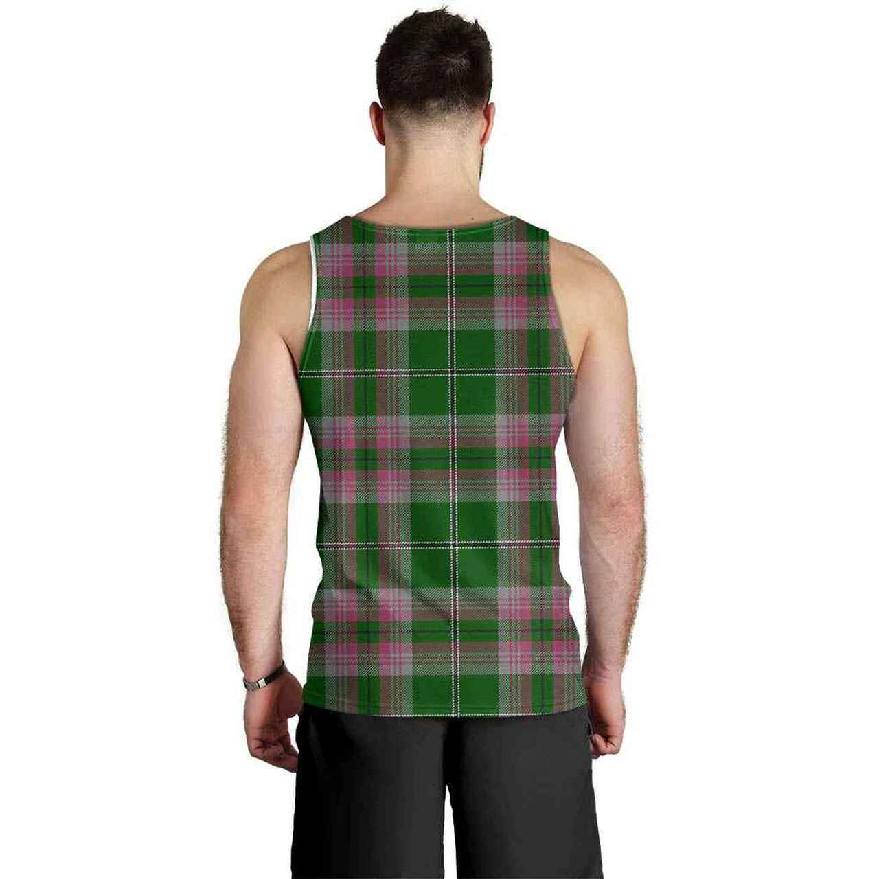 Gray Tartan Crest Men Tank Top