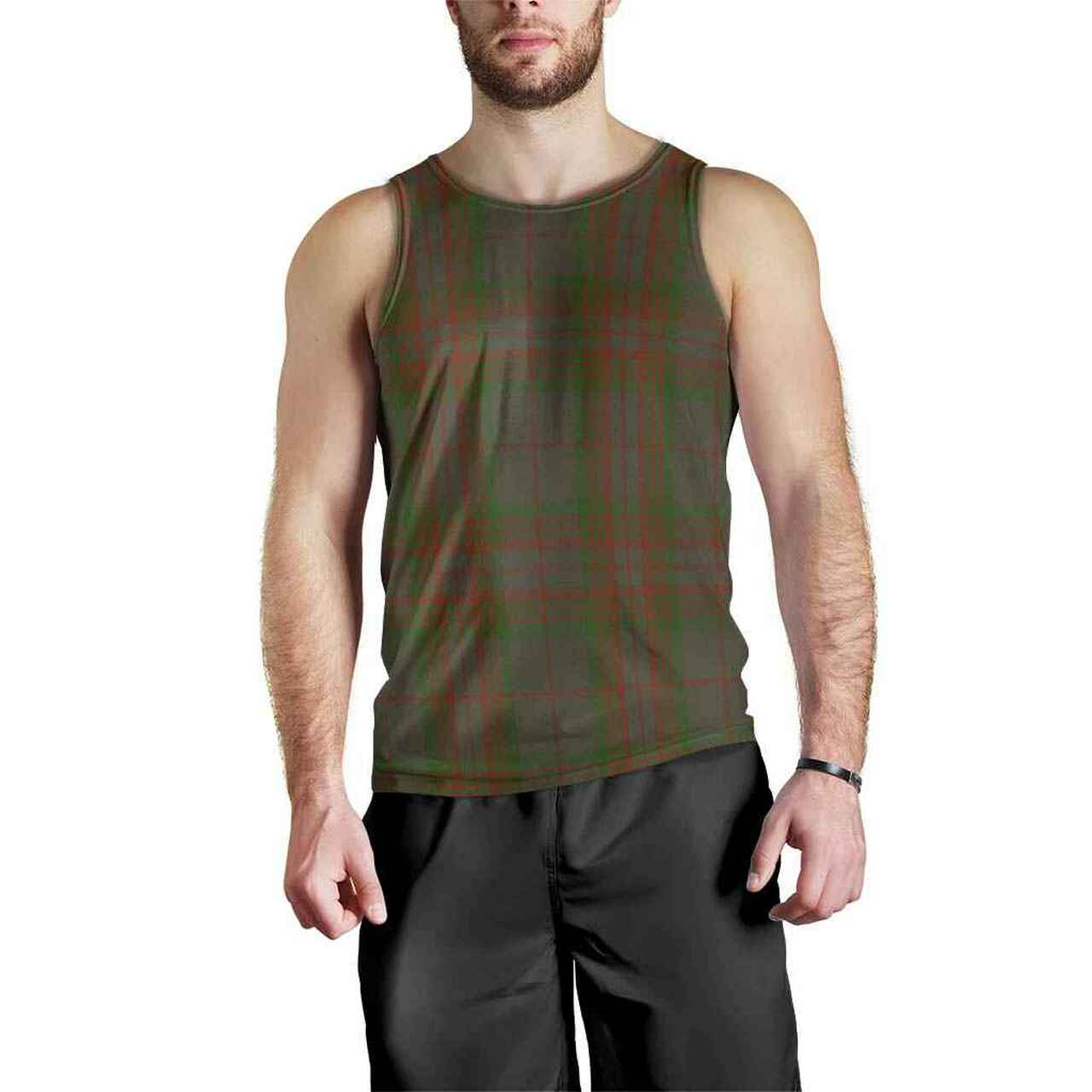 Gray Tartan Plaid Men Tank Top